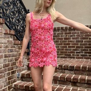 Zara floral crochet dress